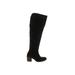 Lucky Brand Boots: Riding Boots Chunky Heel Casual Black Solid Shoes - Women's Size 6 - Closed Toe