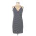 Carve Designs Casual Dress - Bodycon: Blue Stripes Dresses - Women's Size Medium