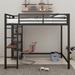 Mason & Marbles Haldan Full Size Metal Loft Bed w/ Built-in Desk Wood in Black/Brown | 65.4 H x 56.2 W x 77.8 D in | Wayfair