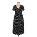 Torrid Casual Dress - Wrap V Neck Short sleeves: Black Polka Dots Dresses - Women's Size 1X Plus