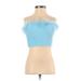Lulus Casual Dress - Mini One Shoulder Sleeveless: Blue Dresses - Women's Size X-Small