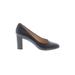 Clarks Heels: Slip On Chunky Heel Classic Black Solid Shoes - Women's Size 8 - Almond Toe