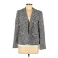 Ann Taylor Blazer Jacket: White Checkered/Gingham Jackets & Outerwear - Women's Size 6 Tall