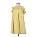 Free People Casual Dress - Mini Open Neckline Short sleeves: Yellow Solid Dresses - Women's Size X-Small