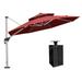 Arlmont & Co. Winon 132" Cantilever Umbrella w/ Crank Lift Counter Weights Included in Brown | 108 H x 132 W x 132 D in | Wayfair