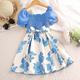 Sommer mädchen kleid kinder floral kurzarm gedruckt prinzessin kleid kinder kleidung