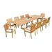 11 PC A Grade Outdoor Patio Teak Dining Set - 117 Double Extension Masc Rectangle Table & 10 Naples Stacking Arm Chairs