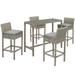 Modway Conduit 5 Piece Rattan Patio Pub Set in Light Gray and Gray