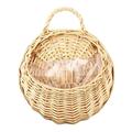 Hanging Planter Basket Handmade Woven Wall Hanging Flower Pot Wicker Weaving Flower Pot Rattan Vase Half Round Rattan Railing Planter for Indoor Outdoor Home Garden Decor Pot Plants Flowers