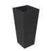 LeisureMod Orna Mid-Century Modern Fiberstone and MgO Clay Planter Pot Weather-Resistant Tapered Square Planter with Drainage holes for Home and Garden (Black 29 Height)