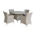Outdoor 5 Piece Wicker Patio Furniture Set with a Round Table and 4 Chairs
