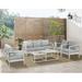 Aluminum Patio Furniture Set 4 Pcs Modern Outdoor Conversation Set Sectional Sofa with Upgrade Cushion and Coffee Table Grey