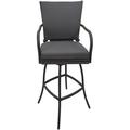 Outdoor or Indoor Extra Tall Bar Stool 34 Ofir - Dark Gray Linen - Gray