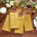 Elrene Alison Eyelet Punched Border Fabric Napkin Set of 4 Golden Yellow