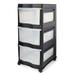 Story Classic White 3 Shelf Storage Container Organizer Plastic Drawers