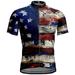 NSLGXD Men s USA Flag Cycling Jersey Slim Fit Zipper Short Sleeve Biking Shirts Independence Day Breathable Tight-fitting Shirts 4th of July Shirts for Men