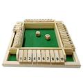 DC-BEAUTIFUL Shut The Box YPF5 Dice Game 2-4 Players Classic Board Game for Adults Wooden Tabletop Game with Dices and Instruction Math Strategy Game for Christmas Party (Green)