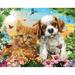 Bits and Pieces - YPF5 50 Piece Large Piece Family Jigsaw Puzzle for Adults & Kids - 15 x 19 - Kitten & Puppy - 50 pc Cute Baby Animals Dog Cat Jigsaw by Adrian Chesterman