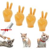 Mini Hands for Cats Cat Mini Hands Tiny Hands Finger Puppets Flat Hand Style Little Hand Finger Puppets Miniature Small Hands Realistic Design Mini Prank Hand Gag Performance Party Favors (4PCS-C)