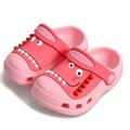 SUADEX Kids Boys Girls Dinosaur Clogs Slippers Toddler Slip On Lightweight Indoor Outdoor Soft Beach Pool Sandals Sport Slides Pink 190 18cm