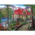 Bits and Pieces - YPF5 1000 Piece Jigsaw Puzzle for Adults 20 x 27 - Countryside House - 1000 pc Forest Mountain Lake Manor Jigsaw