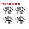 4PCS Plastic Bathroom Kitchen Basin Sink Overflow Cover Ring Insert Replacement Chrome Hole Round Drain Cap Basin Accessory B-4PCS-Hollow Ring