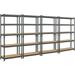 Topeakmart 4 Pieces of 5 Tiers Boltless Storage Shelf Goods Rack for Home Warehouse Dark Gray