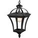 NANYUN 21-Inch Farmhouse Outdoor Pendant Light for Porch Modern Industrial Large Exterior Hanging Lantern Die-Cast Aluminum with Seeded Glass Black Finish ZX55H BK