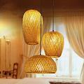 Bamboo Pendant Light 3 Headlights Retro Japanese Style E27 Natural Bamboo Chandelier Hanging Light Ceiling Lighting Fixture for Living Room Bedroom Restaurant Cafe Teahouse Bar Dining Room Club
