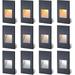 12-Pack Step Lights Outdoor Indoor LED Stair Lights 12V Low Voltage Step Lights for Stairs 3 Color Adjustable 3000K/4000K/5000K Color Changing 4W 150LM IP66 Waterproof Vertical Black