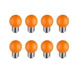 10Pcs LED Colorful Bulbs Small Round Bulbs 2w Led Bulbs Outdoor String Light Bulbs for Party Festival Decoration ( Orange )