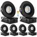 Black Recessed Lighting 4 Inch Ajustable Eyeball Gimbal LED canless recessed Light with Junction Box 9W 750LM Dimmable 5CCT Selectable Air Tight Black Trim 6 Pack