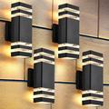 4 Pack Outdoor Wall Lights Modern Exterior Light Fixture Wall Mount Body in Aluminum Outdoor Lights for House Up and Down Lights Outdoor Sconces Wall Lighting for Porch Patio Garage