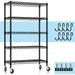 Metal Shelving Unit with Wheels 5-tier Wire Shelving with Adjustable Shelves for Storage Freestanding Heavy Duty Metal Wire Storage Shelf Rack for Pantry Garage Kitchen 36 W x 14 D x 75 H