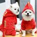 Brother Teddy Pet Clothes Autumn and Winter Warm Four-Legged Small Medium-Sized Dog Dog Cat Dinosaur Pet Clothes Red S