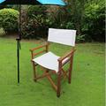 2 Pieces Director Chairs Folding Makeup Chair With Wood Frame And Canvas Portable Lightweight Camping Lawn Chair For Indoor Outdoor