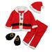 KDFJPTH Toddler Baby Boys Girls Christmas Santa Warm Outwear Set Outfits Clothes Baby Boy Summer Clothes 12 18 Months Baby Boy Size 24 Months Clothes