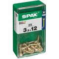 Boîte 25 Unités. Vis A Bois Spax Cab. Plat Yellox 3.5x12mm Spax