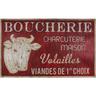 Grande plaque vintage en fer 122,5 x 74 cm Boucherie charcuterie