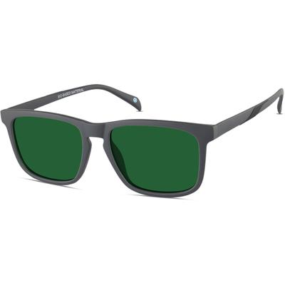 Zenni Square Rx Sunglasses Gray Bio-Based Full Rim Frame