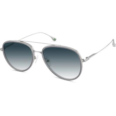 Zenni Men's Aviator Rx Sunglasses Gray Recycled Metal + Bio-Base Full Rim Frame