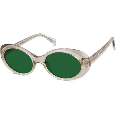 Zenni Women's Oval Rx Sunglasses Yellow Bio-Based Full Rim Frame