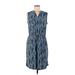 Apt. 9 Casual Dress - Wrap: Blue Print Dresses - Women's Size Medium