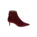 Alexandre Birman Ankle Boots: Burgundy Solid Shoes - Women's Size 35.5