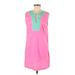 Sail to Sable Casual Dress - Popover: Pink Color Block Dresses - Women's Size Medium