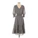 1.State Casual Dress - Wrap: Gray Print Dresses - Women's Size X-Small