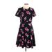 Kate Spade New York Casual Dress - Fit & Flare: Black Floral Motif Dresses - Women's Size 12