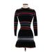 Cupcakes & Cashmere Casual Dress - Sweater Dress: Black Stripes Dresses - Women's Size X-Small
