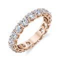 14K Solid Gold Engagement Ring /2.20mm Simulated Diamond Wedding Ring/Moissanite Ring/Full Eternity Band/Promise Ring/Rose Gold
