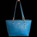 Coach Bags | Coach Sophia Small Blue Pebbled Leather Tote Bag | Color: Blue/Silver | Size: Os